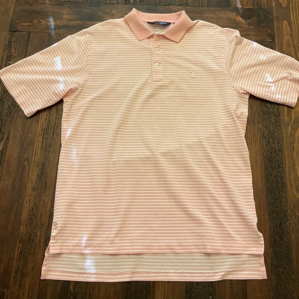 Ralph Lauren Polo Golf AJGA Pink Striped Preppy Pullover Men  Medium Athletic